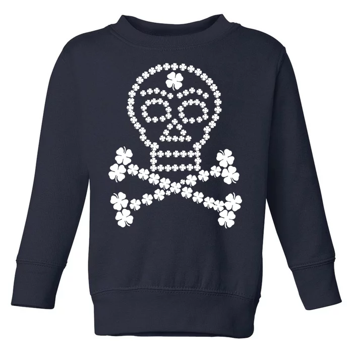 Clover Skull Crossbones St. Patricks Day Toddler Sweatshirt