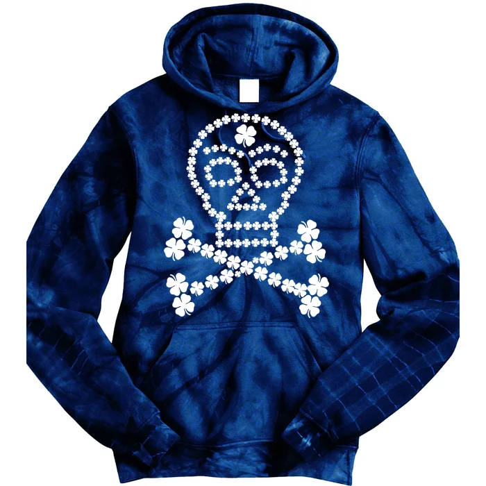 Clover Skull Crossbones St. Patricks Day Tie Dye Hoodie