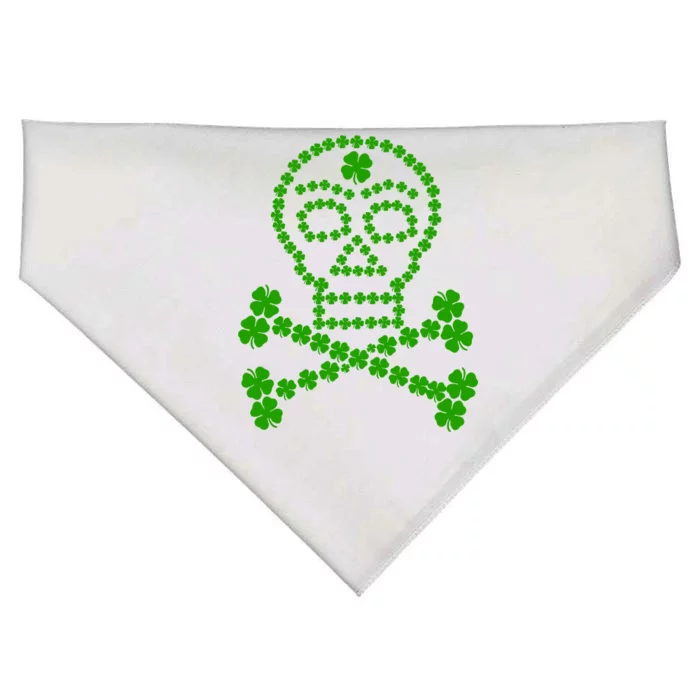 Clover Skull Crossbones St. Patricks Day USA-Made Doggie Bandana