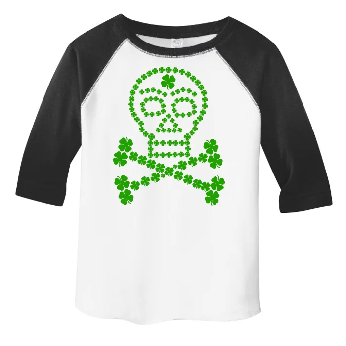 Clover Skull Crossbones St. Patricks Day Toddler Fine Jersey T-Shirt