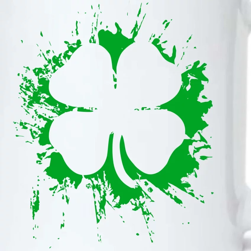 Cloverleaf Trace Splatter St. Patrick's Day Black Color Changing Mug