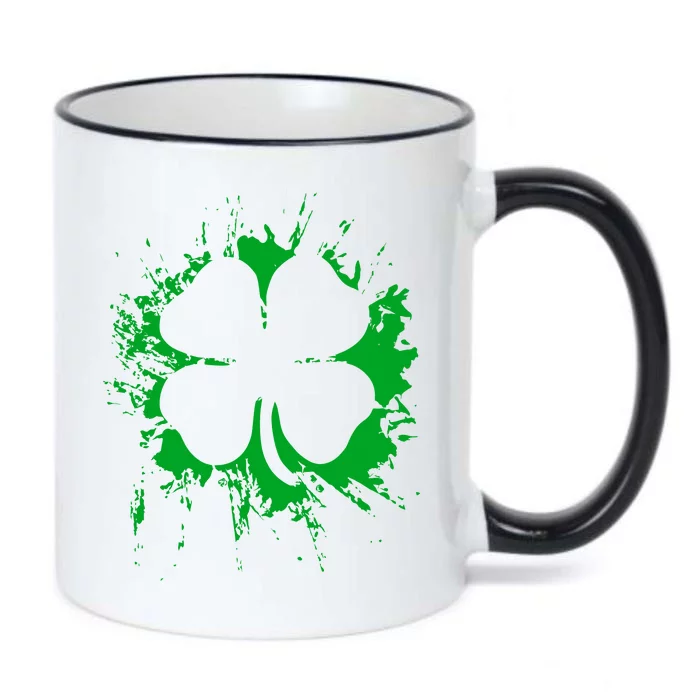 Cloverleaf Trace Splatter St. Patrick's Day Black Color Changing Mug