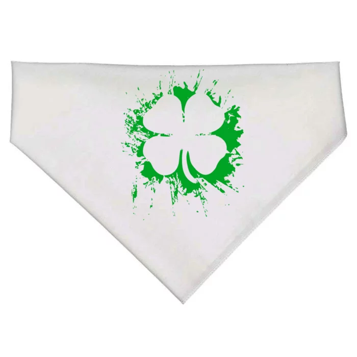 Cloverleaf Trace Splatter St. Patrick's Day USA-Made Doggie Bandana