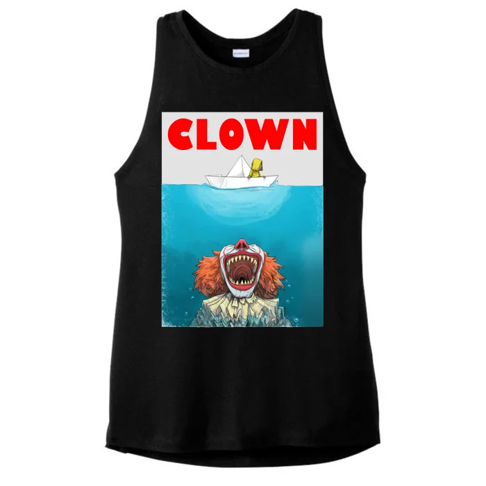 Clown Come Down Here Movie Parody Ladies Tri-Blend Wicking Tank