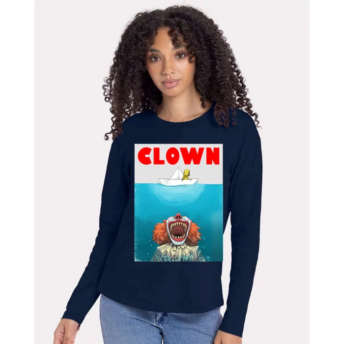 Clown Come Down Here Movie Parody Womens Cotton Relaxed Long Sleeve T-Shirt