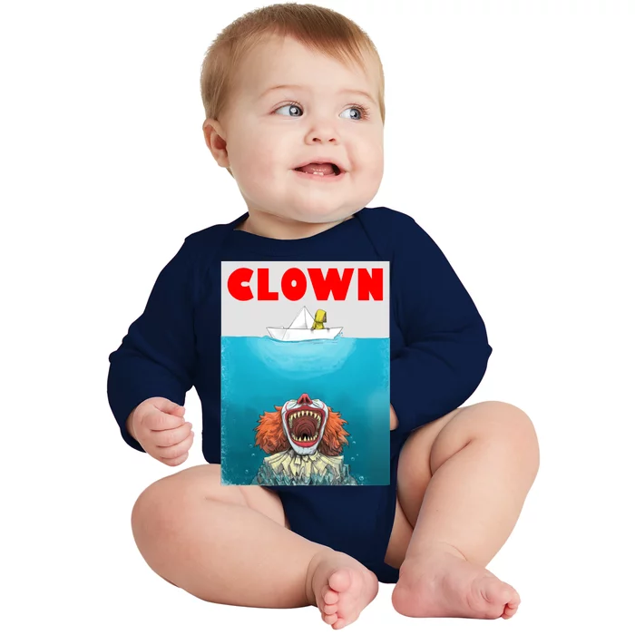 Clown Come Down Here Movie Parody Baby Long Sleeve Bodysuit