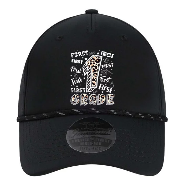 Cute Leopard Print First Grade Typography Word Art Performance The Dyno Cap