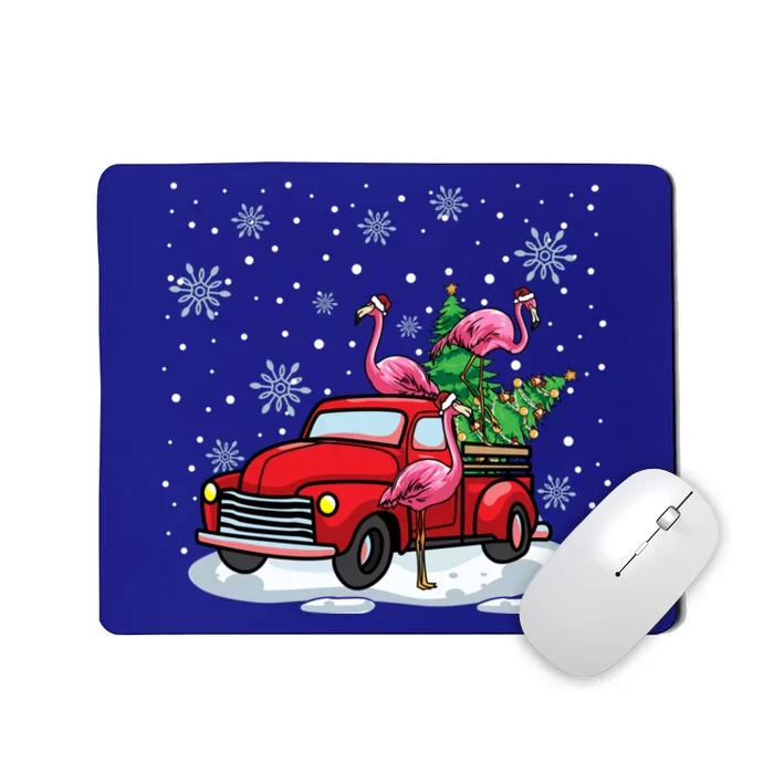 Christmas Love Pink Flamingo Vintage Red Truck Great Gift Mousepad