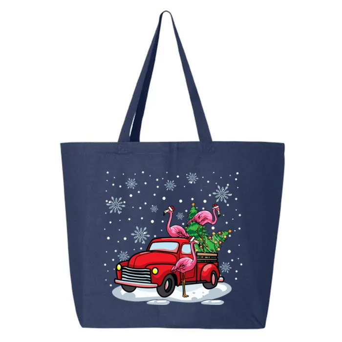 Christmas Love Pink Flamingo Vintage Red Truck Great Gift 25L Jumbo Tote