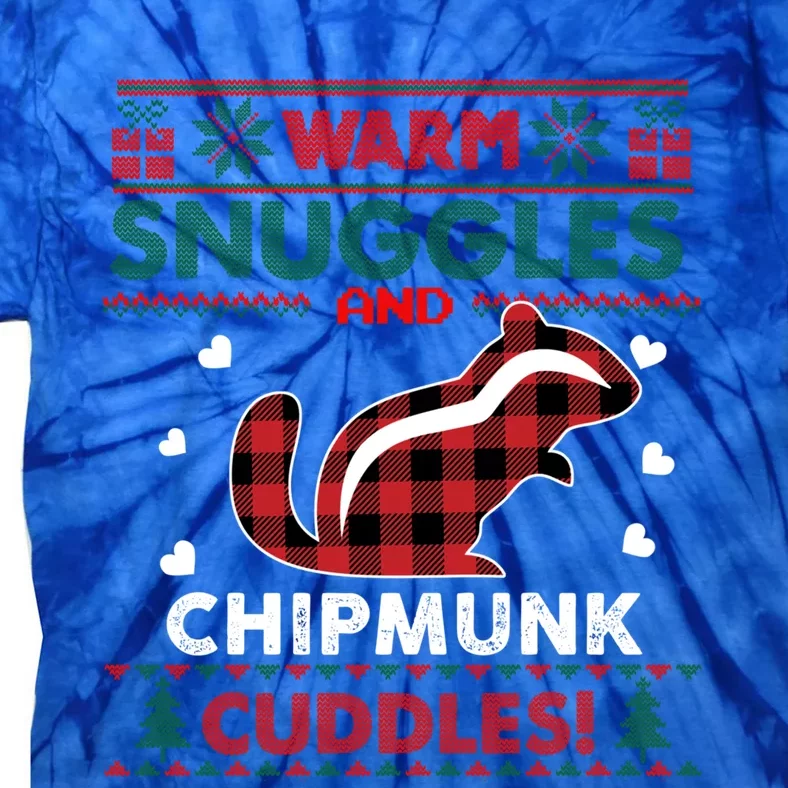 Chipmunk Lover Pajama Funny Gift Chipmunk Ugly Christmas Gift Tie-Dye T-Shirt