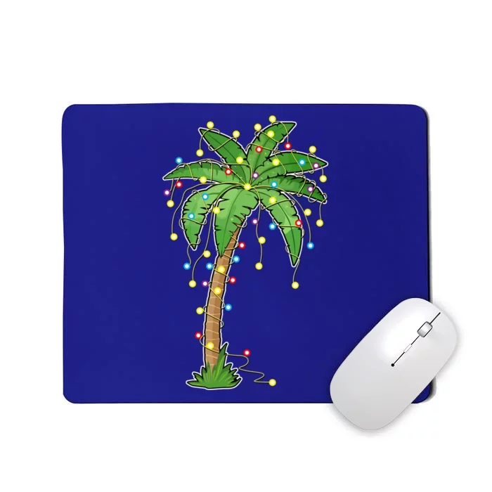 Christmas Lights Palm Tree Beach Funny Tropical Xmas Gift Mousepad