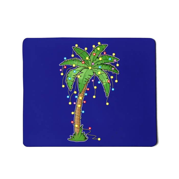 Christmas Lights Palm Tree Beach Funny Tropical Xmas Gift Mousepad