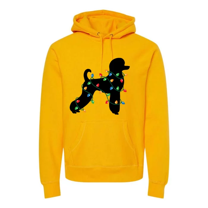 Christmas Lights Poodle Dog Gift Cute Gift Premium Hoodie