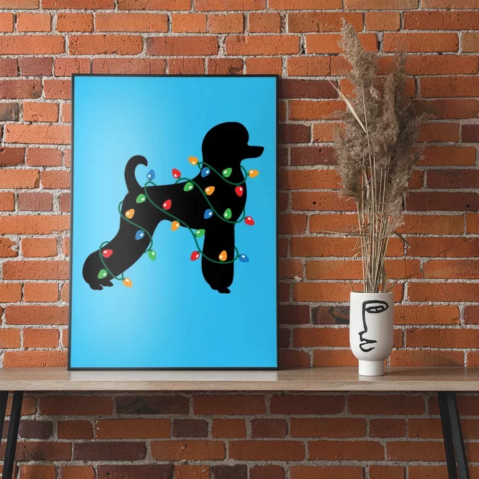 Christmas Lights Poodle Dog Gift Cute Gift Poster