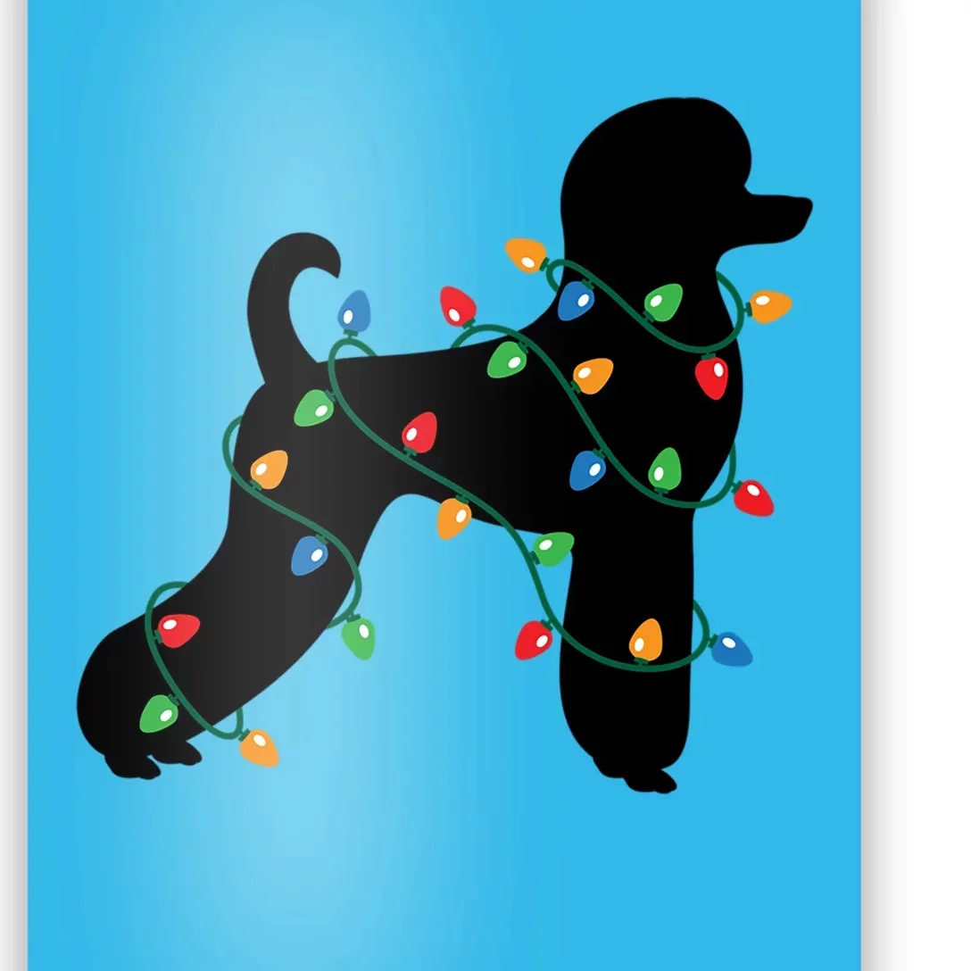 Christmas Lights Poodle Dog Gift Cute Gift Poster