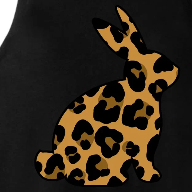 Cute Leopard Pattern Easter Bunny Rabbit Ladies Tri-Blend Wicking Tank