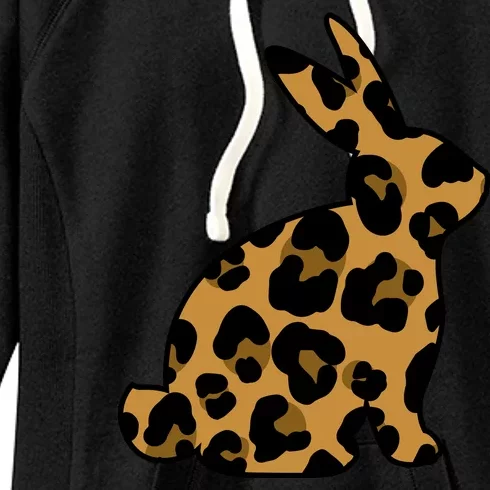 Cute Leopard Pattern Easter Bunny Rabbit Women's Fleece Hoodie