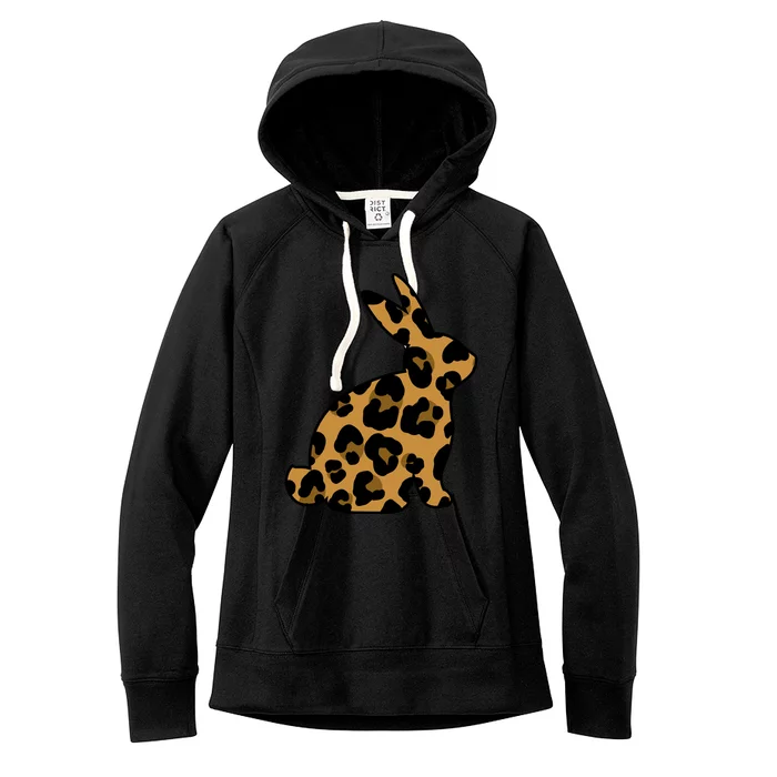 Cute Leopard Pattern Easter Bunny Rabbit Women's Fleece Hoodie