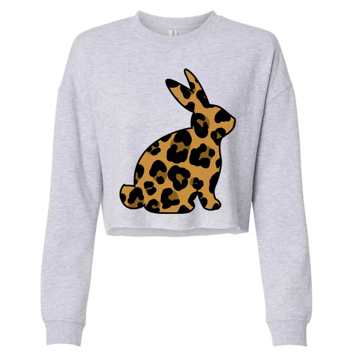 Cute Leopard Pattern Easter Bunny Rabbit Cropped Pullover Crew