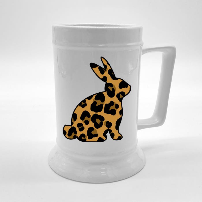 Cute Leopard Pattern Easter Bunny Rabbit Front & Back Beer Stein