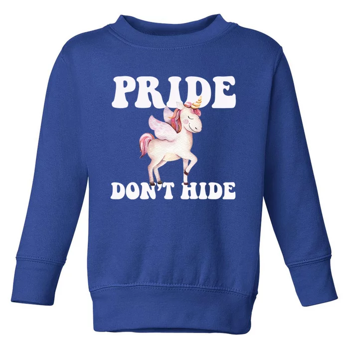 Celebrate Lgbtq Pride Events Month Pride DonT Hide Unicorn Meaningful Gift Toddler Sweatshirt