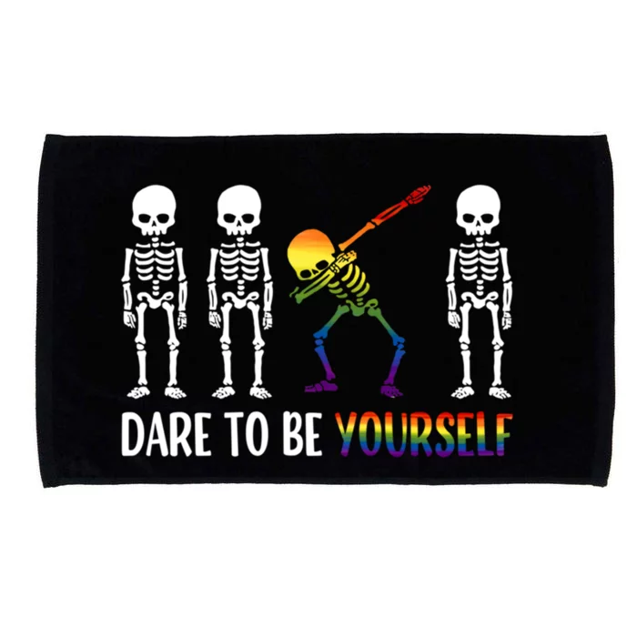 Cute Lgbt Pride Month Dare To Be Yours Skeleton Gift Microfiber Hand Towel