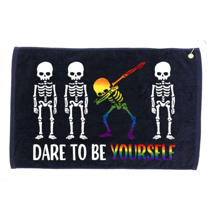 Cute Lgbt Pride Month Dare To Be Yours Skeleton Gift Grommeted Golf Towel