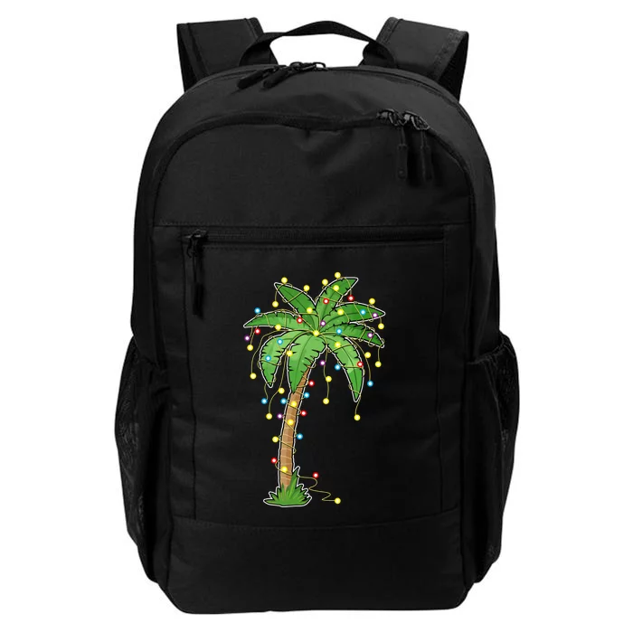 Christmas Lights Palm Tree Beach Funny Tropical Xmas Gift Daily Commute Backpack