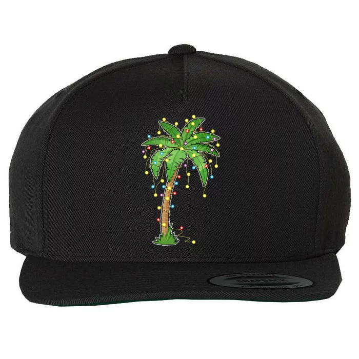 Christmas Lights Palm Tree Beach Funny Tropical Xmas Gift Wool Snapback Cap