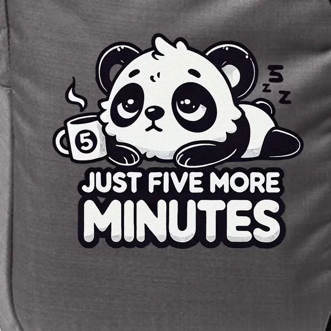 Cute Lazy Panda Just Five More Minutes Sleepy Impact Tech Backpack