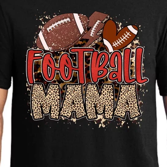 Cute Leopard Print Football Mama Pajama Set