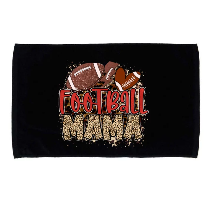 Cute Leopard Print Football Mama Microfiber Hand Towel