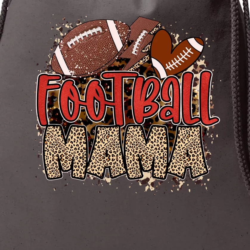 Cute Leopard Print Football Mama Drawstring Bag