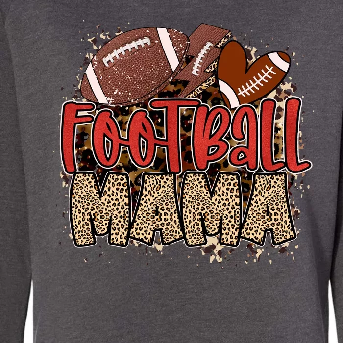 Cute Leopard Print Football Mama Womens California Wash Sweatshirt