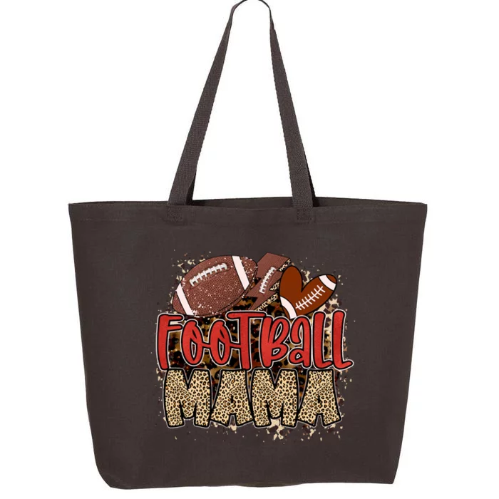 Cute Leopard Print Football Mama 25L Jumbo Tote