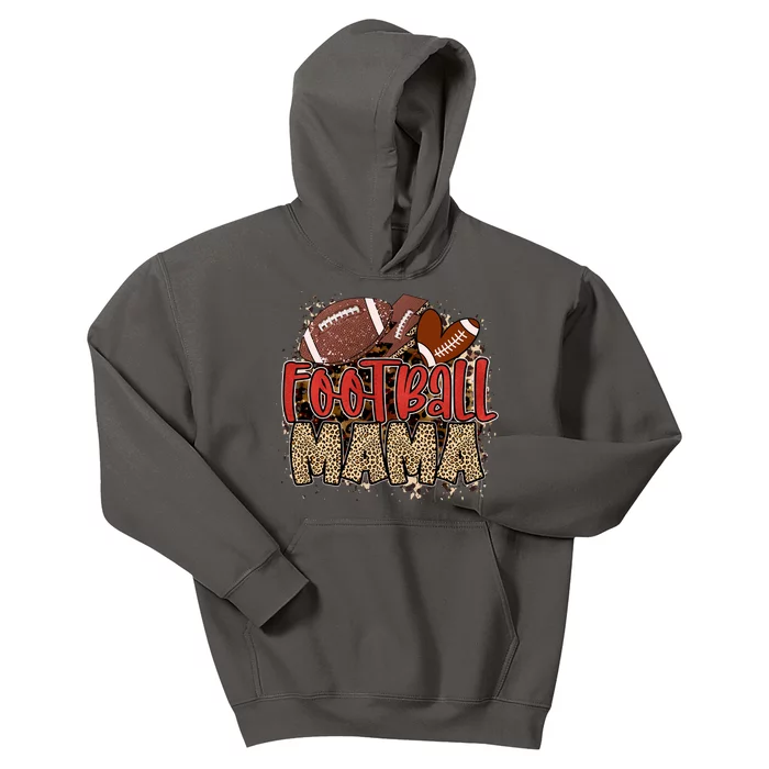 Cute Leopard Print Football Mama Kids Hoodie