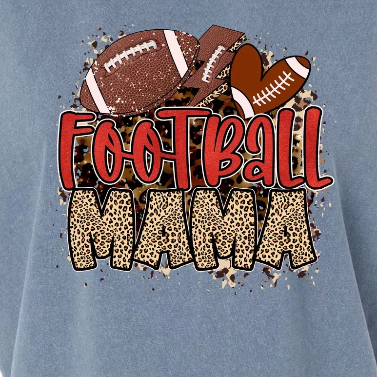 Cute Leopard Print Football Mama Garment-Dyed Women's Muscle Tee