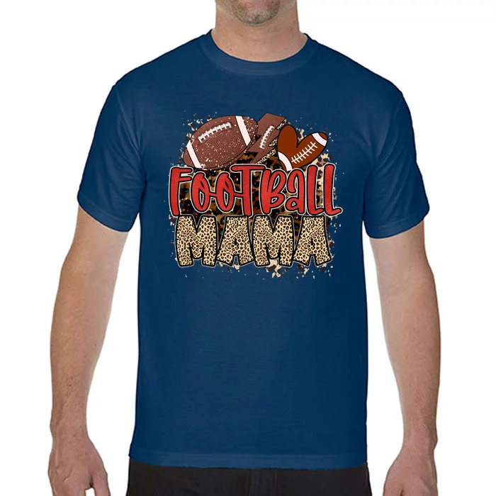 Cute Leopard Print Football Mama Comfort Colors T-Shirt