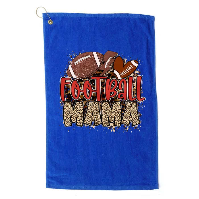 Cute Leopard Print Football Mama Platinum Collection Golf Towel