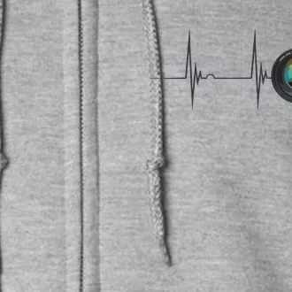 Camera Lens Photography Photographer Heartbeat EKG Pulse Full Zip Hoodie