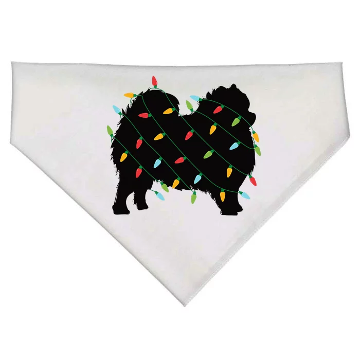 Christmas Lights Pomeranian Cute Gift For Dog Lovers USA-Made Doggie Bandana