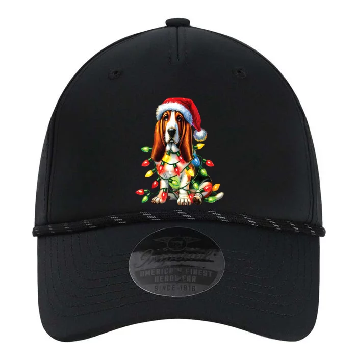 Christmas Lights Pet Animal Basset Hound Dog Lover Santa Hat Gift Performance The Dyno Cap