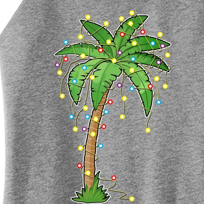 Christmas Lights Palm Tree Beach Funny Tropical Xmas Gift Cute Gift Women’s Perfect Tri Rocker Tank