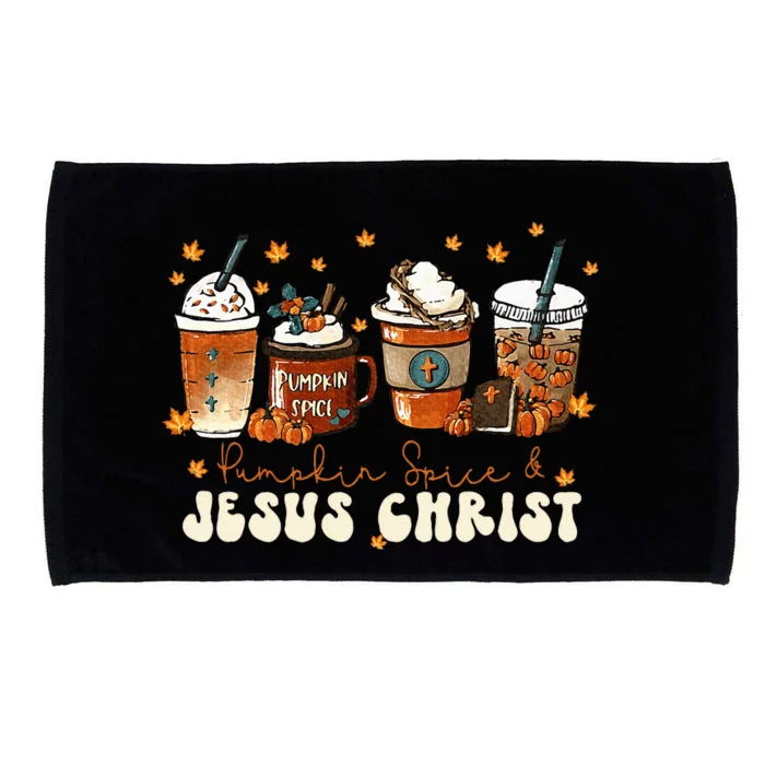 Coffee Latte Pumpkin Spice Jesus Christ Thanksgiving Fall Microfiber Hand Towel