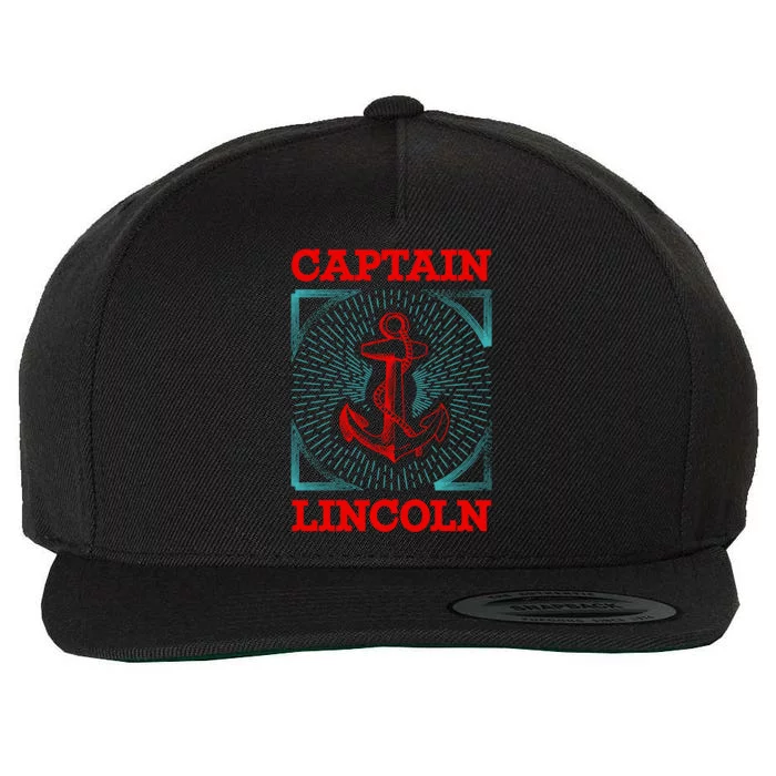 Captain Lincoln Personalized Name Sea Boating Trip Gift Wool Snapback Cap