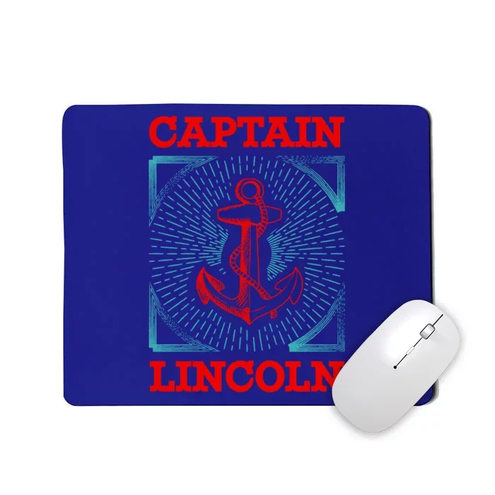 Captain Lincoln Personalized Name Sea Boating Trip Gift Mousepad