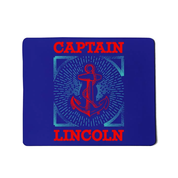 Captain Lincoln Personalized Name Sea Boating Trip Gift Mousepad