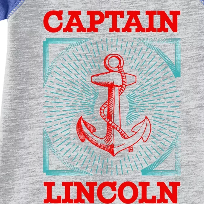 Captain Lincoln Personalized Name Sea Boating Trip Gift Infant Baby Jersey Bodysuit