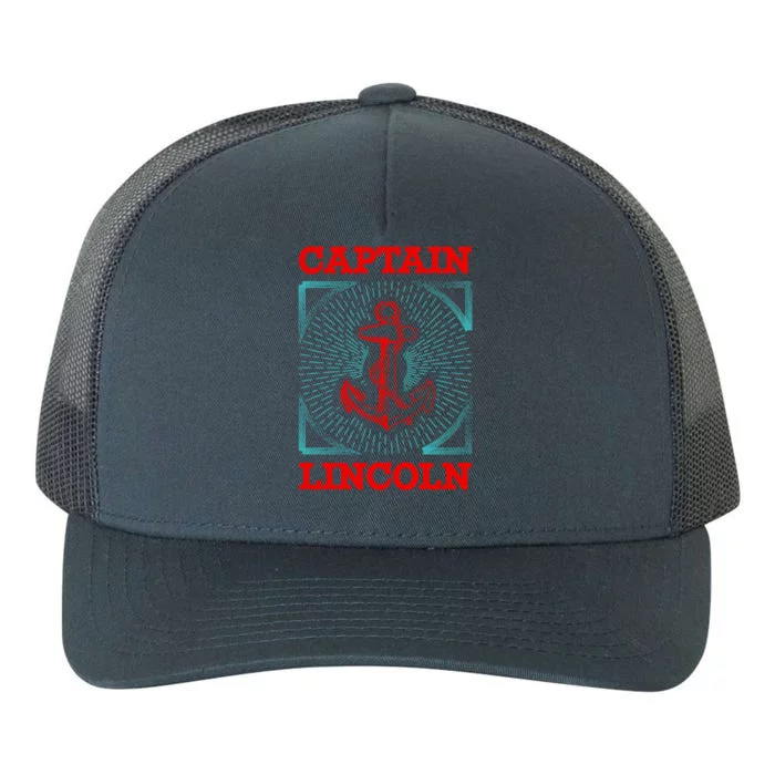 Captain Lincoln Personalized Name Sea Boating Trip Gift Yupoong Adult 5-Panel Trucker Hat