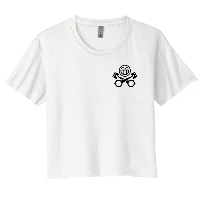 Car Lover Pocket Logo Women's Crop Top Tee